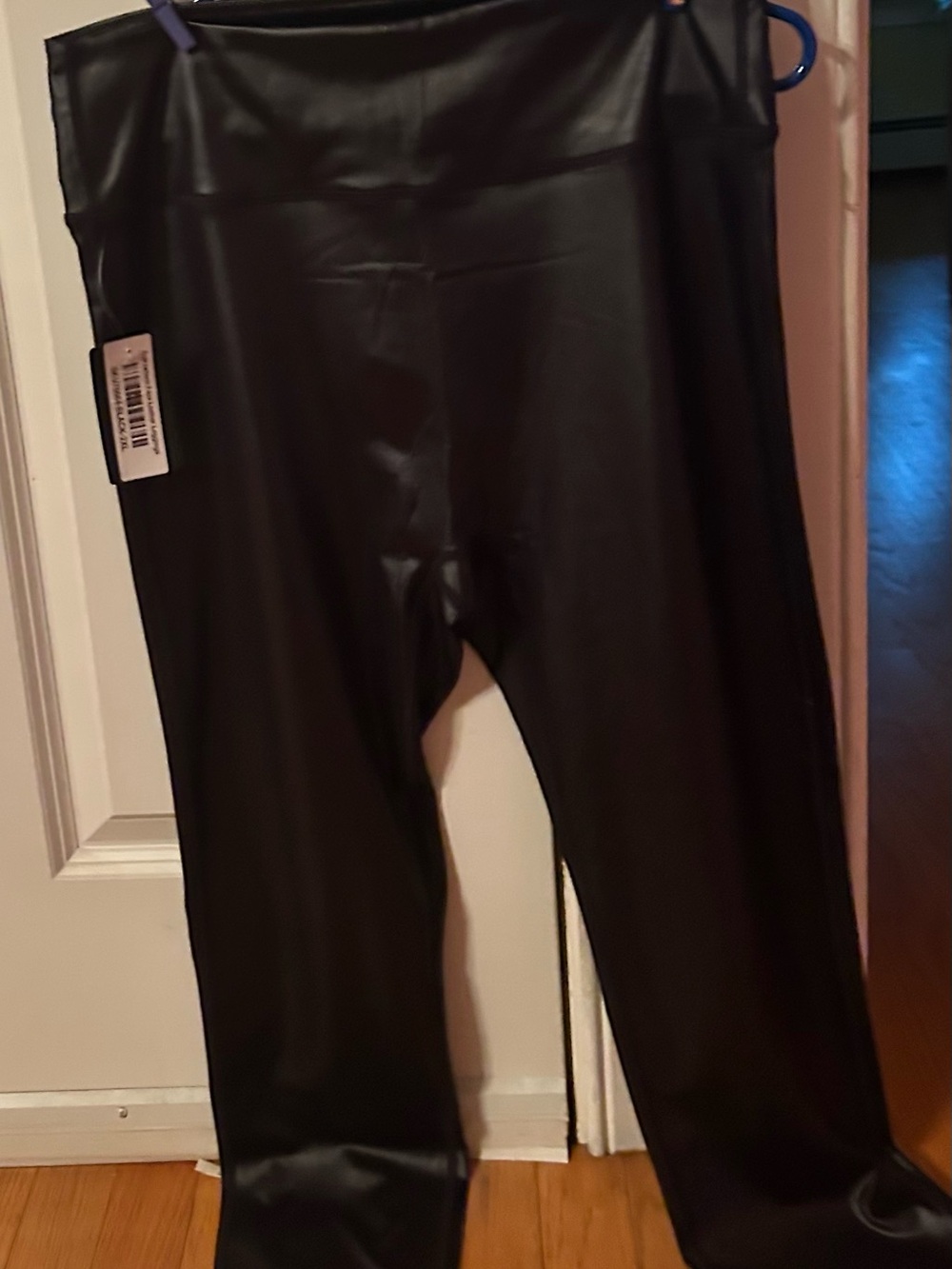 Jess Lea Black Faux Leather Stretch Leggings - NWT